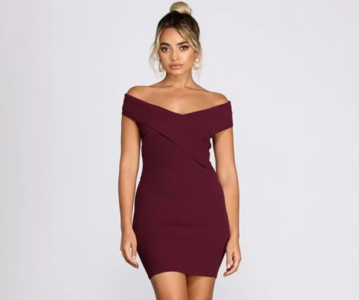 Windsor. Knits Not You Crossover Mini Dress -Specialtycookwareus 06005 0495 1