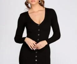 Windsor. Button Down Knit Midi Dress -Specialtycookwareus 06005 0516 4