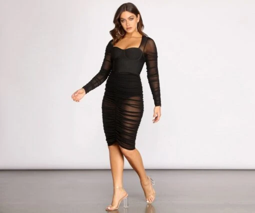 Windsor. Ruched Mesh Bandage Dress -Specialtycookwareus 06005 0635 4