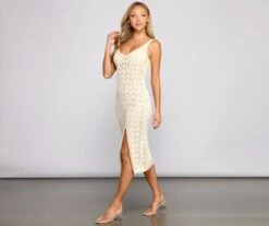 Windsor. Laid Back Glamour Crochet Knit Midi Dress -Specialtycookwareus 06005 0674 4