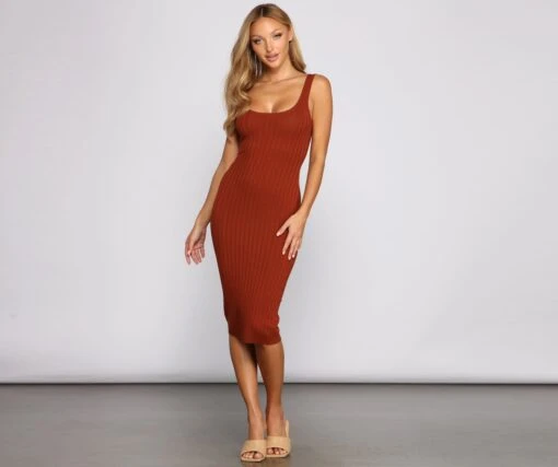 Windsor. Basic Must-Have Midi Sweater Dress -Specialtycookwareus 06005 0958 1
