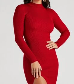 Windsor. Basic Ribbed Knit High Slit Midi Dress -Specialtycookwareus 06005 1174 4 adba87b4 1283 4347 911f 16aeda8ed3c6