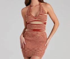 Windsor. Stylish Stunner Striped Halter Short Dress -Specialtycookwareus 06005 1231 4 ad1a48b7 c8ba 47b0 a719 596ac04ede74