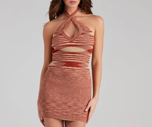 Windsor. Stylish Stunner Striped Halter Short Dress -Specialtycookwareus 06005 1231 5 2294a111 e272 4245 abe3 d2573117bf9c