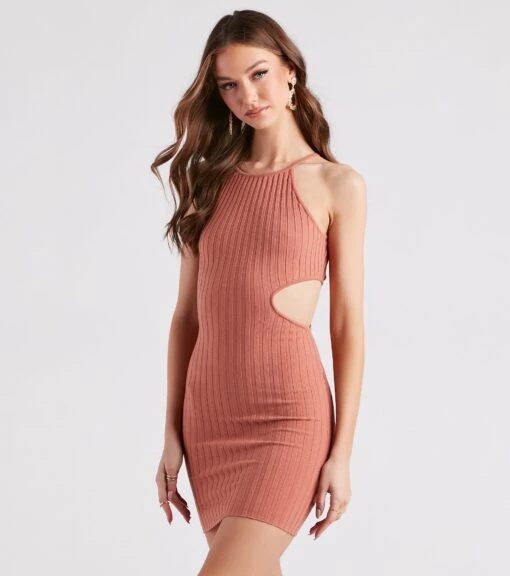 Windsor. Whatever Rib Takes Cutout Mini Dress -Specialtycookwareus 06005 1270 1