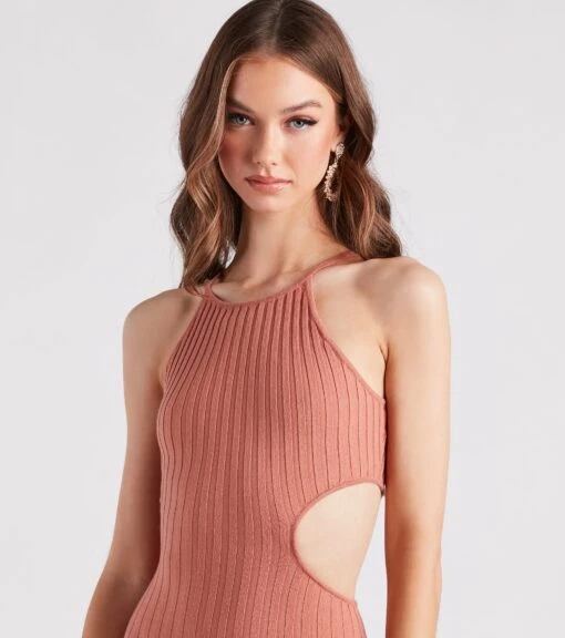 Windsor. Whatever Rib Takes Cutout Mini Dress -Specialtycookwareus 06005 1270 4