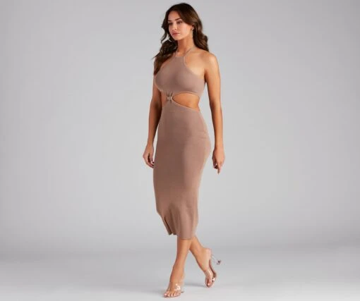 Windsor. Tropic Like It's Hot Halter Midi Dress -Specialtycookwareus 06005 1305 4