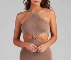 Windsor. Tropic Like It's Hot Halter Midi Dress -Specialtycookwareus 06005 1305 5