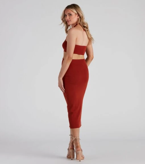 Windsor. Tropic Like It's Hot Halter Midi Dress -Specialtycookwareus 06005 1375 2