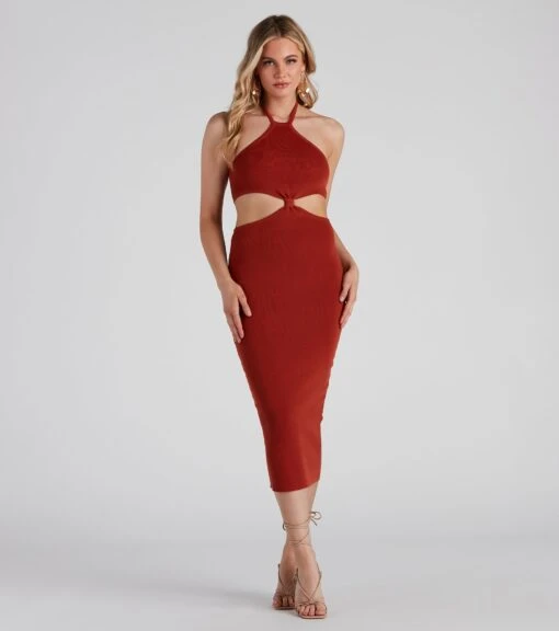 Windsor. Tropic Like It's Hot Halter Midi Dress -Specialtycookwareus 06005 1375 3