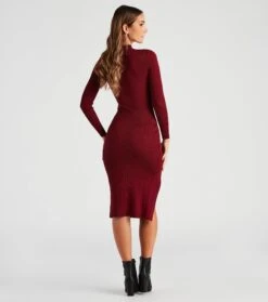Windsor. Basic Ribbed Knit High Slit Midi Dress -Specialtycookwareus 06005 1428 2
