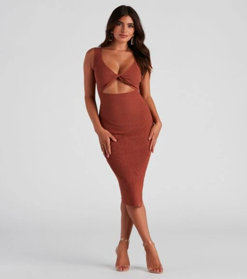 Windsor. Stylish Silhouette Midi Sweater Dress -Specialtycookwareus 06005 1462 1 109ea1ef 8042 4cc2 931f 11bfa8fd24f5