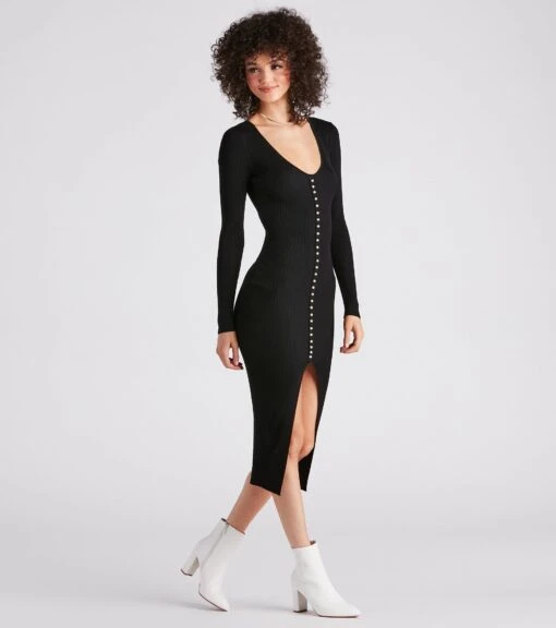 Windsor. Pearl-Fect Pick Sweater Maxi Dress -Specialtycookwareus 06005 1524 1