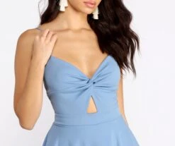 Windsor. Trendy Twist-Front Skater Romper -Specialtycookwareus 06503 0122 3 1ccf4373 f984 4347 8bba 0d4cadf2203a